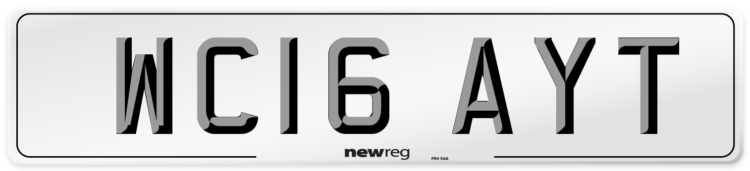 WC16 AYT Number Plate from New Reg